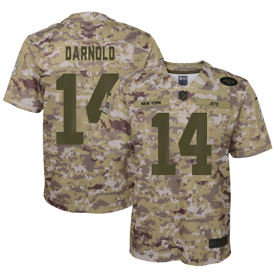 Youth New York Jets Sam Darnold Nike Camo Salute to Service Game Jersey ...
