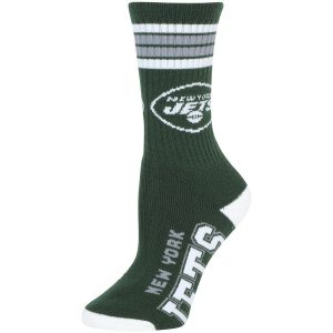 New York Jets For Bare Feet Women’s 4-Stripe Deuce Crew Socks