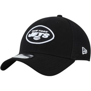 New York Jets New Era Black & White Neo 39THIRTY Flex Hat – Black