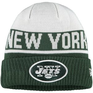 New York Jets New Era Youth Chilled Cuffed Knit Hat – White/Green