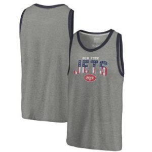New York Jets NFL Pro Line by Fanatics Branded Freedom Tri-Blend Tank Top – Heathered Gray